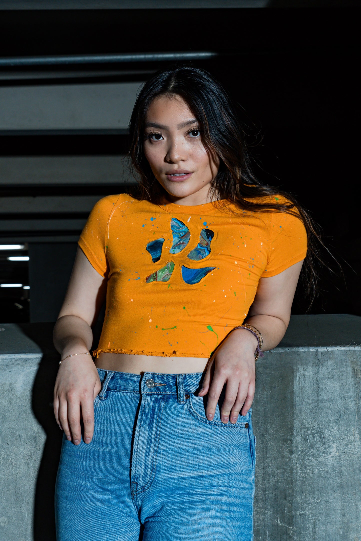 PNL1 Tangerine Orange Crop Top